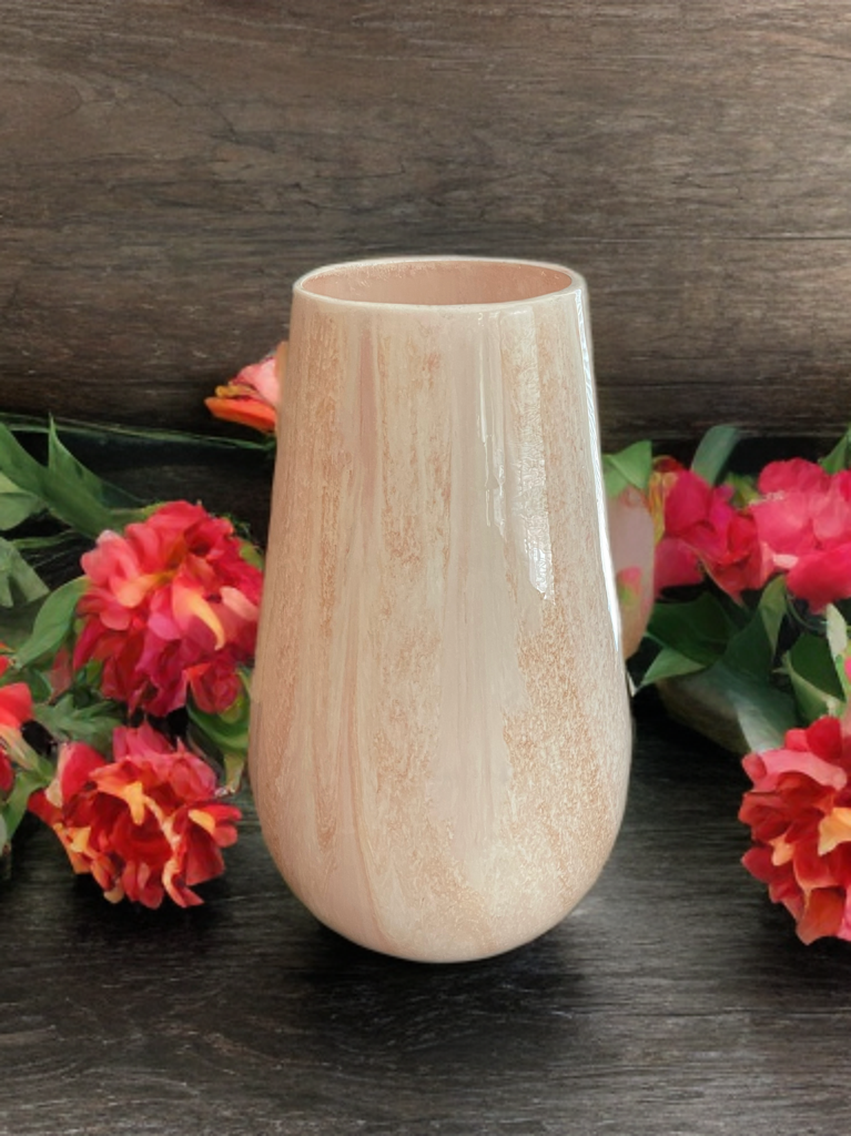 Soft Blush Painted Glass