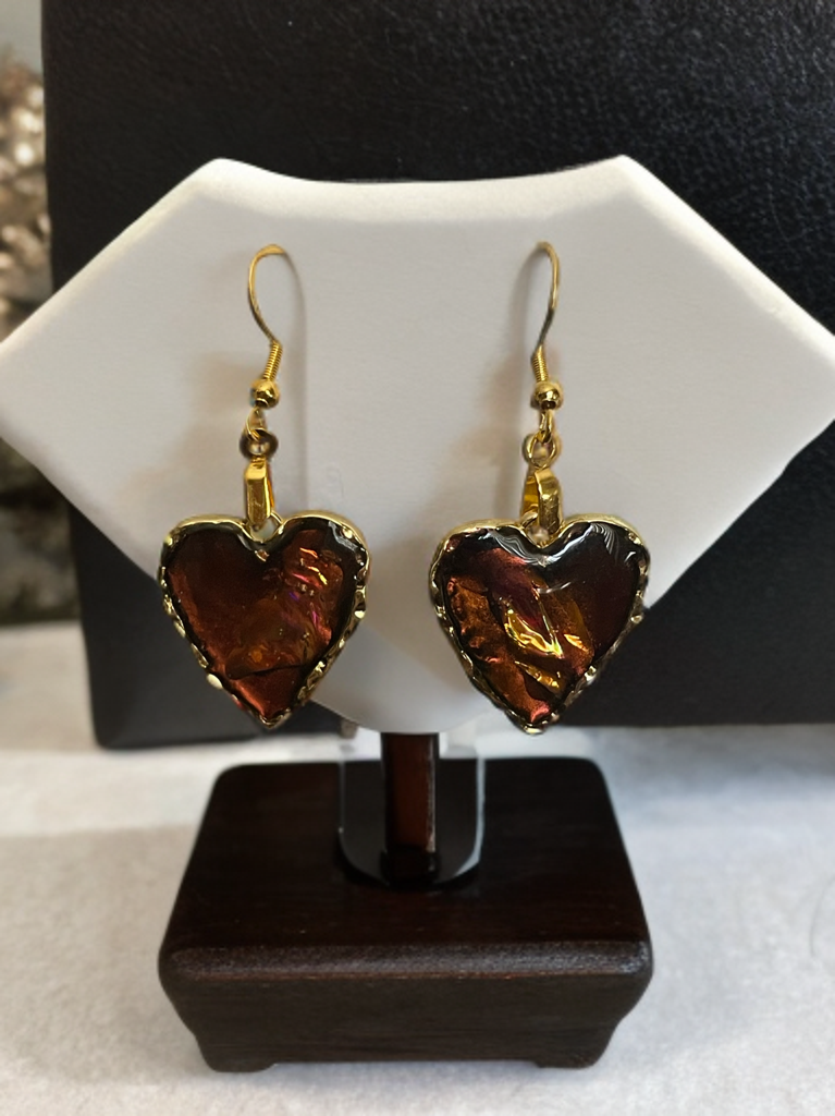 Caramel Heart Earrings